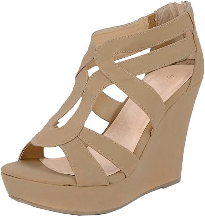 Lindy 03 Strappy Open Toe Platform Wedge