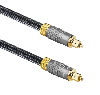 FORSPARK Digital Optical Audio 24K Gold Plated Toslink Cable 6FT- CL3 Rated