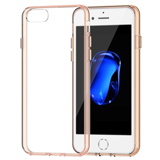 iPhone 7 Case, JETech Apple iPhone 7 Case Cover Shock-Absorption Bumper and Anti-Scratch Clear Back for iPhone 7 4.7 Inch (Rose) - 3421B