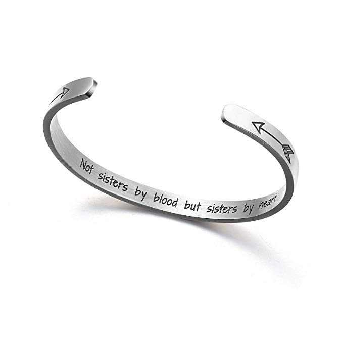 ivyAnan Cuff Bracelet for Women Birthday Gifts for Her Silver Bangle Bracelet Personalized Mantra Inspirational Daily Reminder