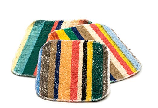 RSVP EcoScrubby Multi-Colored Striped Cleaning Cloth, Set of 3