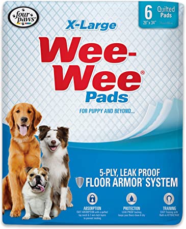 Four Paws Wee-Wee Puppy Training X-Large Size 28" x 34" Pee Pads for Dogs