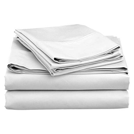 Queen Sleeper Sofa Bed Sheet Set - White 100% Cotton (60"x74"x6") 300 Thread Count