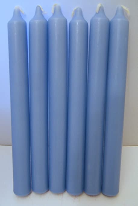 Candles - Set of 6 Pale Blue Bistro Style Dinner Candles