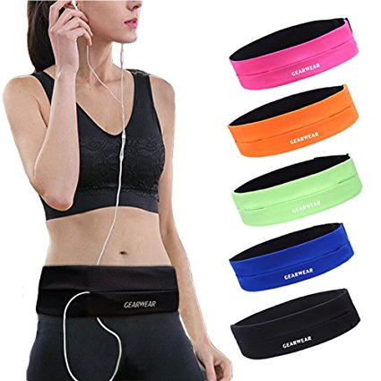 GEARWEAR Running Belt for iPhone 8 X 7 Plus 6 S Bag Runner Belt Waist Pack Fanny Bag Phone Pouch for Fitness Walking Workout Camping Hiking Cycling