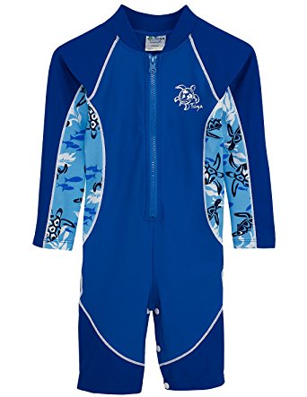 Tuga Boys Long Sleeve One Piece Swimsuit 3mos - 7 years, UPF 50  Sun Protection