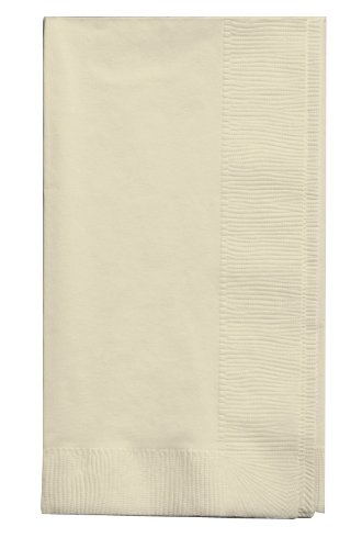 Creative Converting Touch of Color 2-Ply 50 Count Paper Dinner Napkins, Ivory