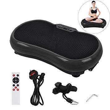 Homgrace Fitness Vibration Platform, Whole Body Vibration Exercise Machine Weight Loss Equipment with Resistance Bands & Remote Control