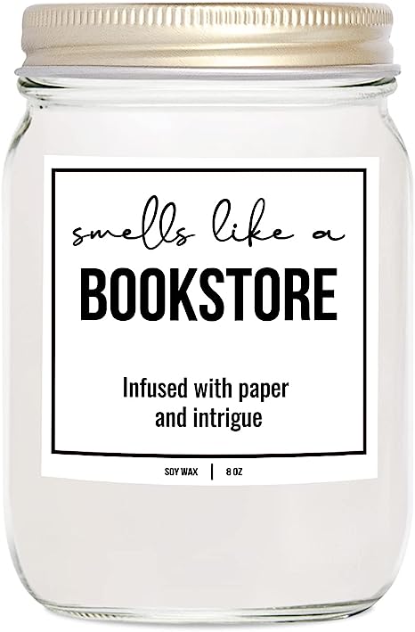 YouNique Designs Bookstore Candle - Soy Candles for Home Scented Book Lovers Gifts, Funny Book Candles Gifts for Women, 8 oz, Gifts for Book Lovers Scented Candles