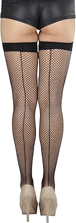 ToBeInStyle Womens Beautiful Backseam Fishnet Thigh High Stockings