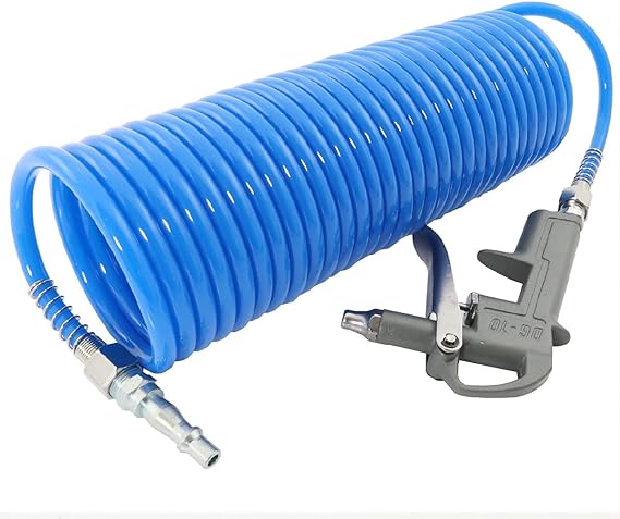Air Blow Gun Duster with 25 Foot Recoil air Hose and Genuine PCL Standard Adaptor