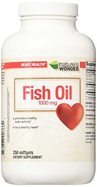 Nature's Wonder Fish Oil 1000mg Nutritional Supplement, 250 Count