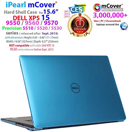 iPearl mCover Hard Shell CASE for 15.6" Dell XPS 15 9550/9560 / 9570 / Precision 5510/5520 / 5530 Series (Released After Sept. 2015) Laptop Computer - Aqua