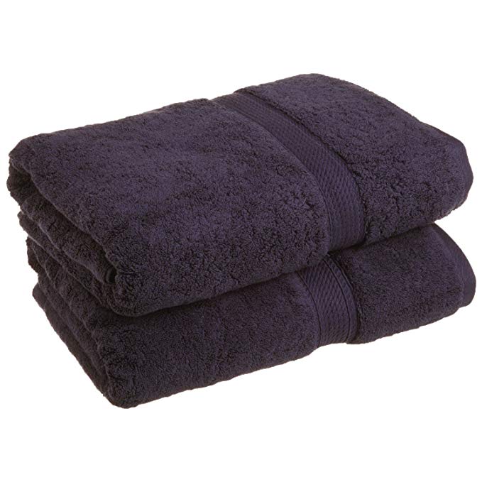 Superior 900 Gram 100% Premium Long-Staple Combed Cotton 2-Piece Bath Towel Set, Navy Blue