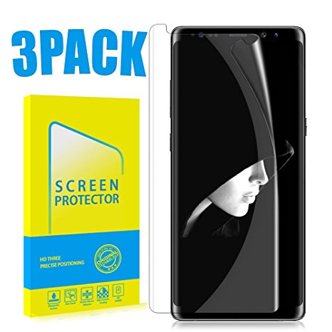 Galaxy Note 8 Screen Protector [3 Pack][Case Friendly] [Full Coverage] [Bubble Free]HD Clear PET Film Screen Protector for Samsung Galaxy Note 8[Not Glass]