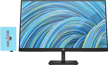 HP 24 inch 1080P Computer Monitor Bundle With Docztorm Dock, 24" Full HD (1920x1080) 75Hz Anti-Glare Display, AMD FreeSync, HDMI, VGA, Great Brightness, Ideal for Home and Business, Black (2023 Model)