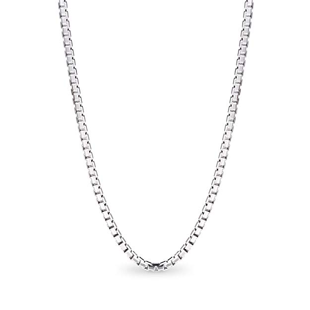 T400 Jewelers 925 Sterling Silver 1.5mm Box Chain Solid Italian Necklace 16 18 20 24 30 inch Women Men Unisex Gift