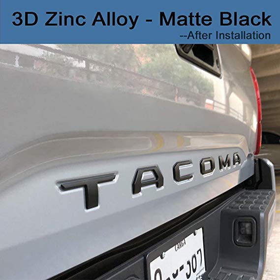 JDMCAR for Toyota Tacoma 2016 2017 2018 2019 Special 3D Zinc alloy Tailgate Insert Letters - Matte black