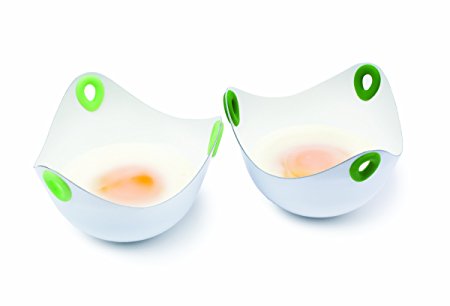 Fusionbrands Fusionbrands PoachPod Ceramic Floating Non-Stick Egg Poacher (Set of 2), , White