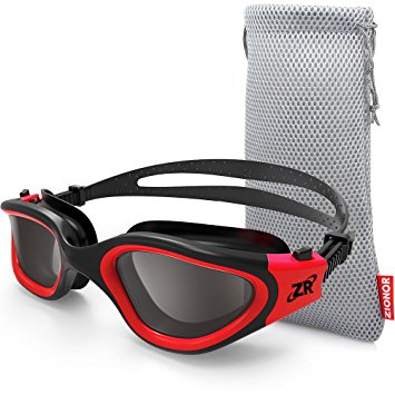 Zionor Swimming Goggles, G1 Polarized Swim Goggles with Mirror/Smoke Lens UV Protection Watertight Anti-fog Adjustable Strap Comfort fit for Unisex Adult Men and Women, Teenagers