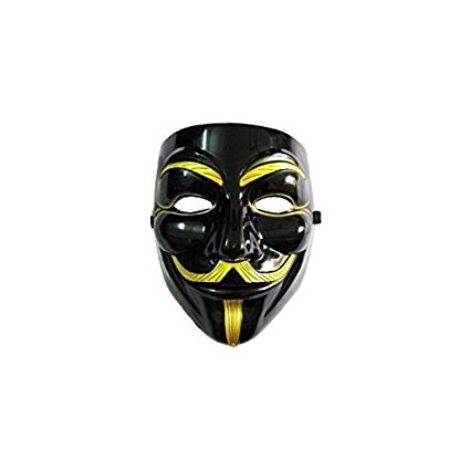 V for Vendetta Mask / Anonymous / Guy Fawkes Mask Black & Gold
