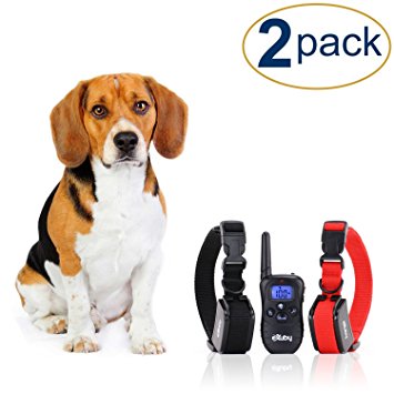 Two Shock Collar for Small Dogs with Remote   FREE Dog Clicker Training – 3 Mode (sound, vibration & shock) – Save Money with Rechargeable Batteries – Clicker   Shock Collar = Faster Results