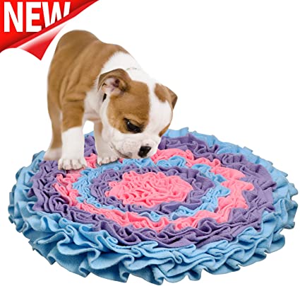 Vevins Pet Snuffle Mat Dog Cat Slow Feeding Mat Nose Work Fleece Puzzle Blanket for Foraging Skills and Stress Release
