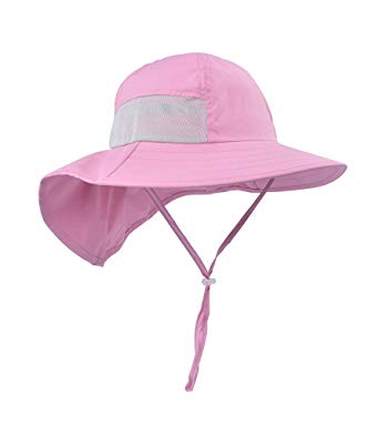 Lenikis Kids Outdoor Activities UV Protecting Sun Hats with Neck Flap