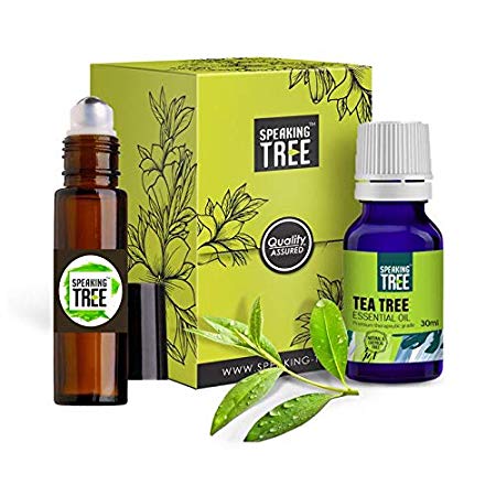 Speaking Tree Pure & Organic Tea Tree Essential Oil 30Ml With Roller