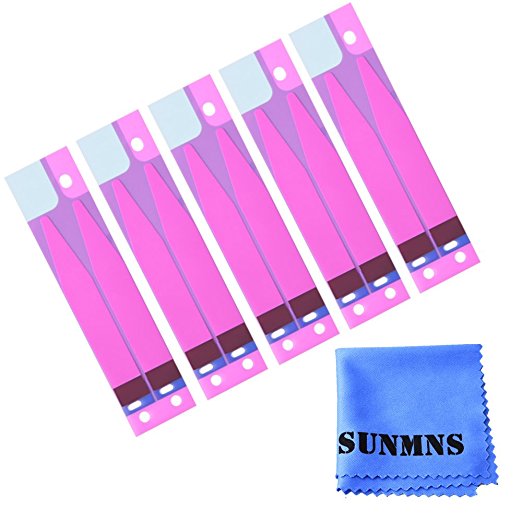 Sunmns Battery Glue Adhesive Tape Stripe Replacement for Iphone 6 4.7 inch, 5 Pack