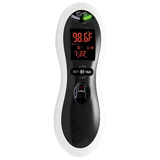 MOBI Ultra Pulse Talking Ear and Forehead Thermometer with Pulse Meter, High Fever Indicators and 3 Languages