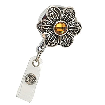 BooJee BEG-0007-VNF Badge Reel Jewel, Vintage Flower