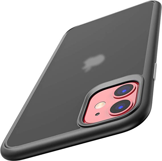 TOZO for iPhone 11 Case 6.1 Inch (2019) Hybrid Soft Grip Matte Finish Clear Back Panel Ultra-Thin [Slim Thin Fit] Cover for iPhone 11 (Semitransparent Black)