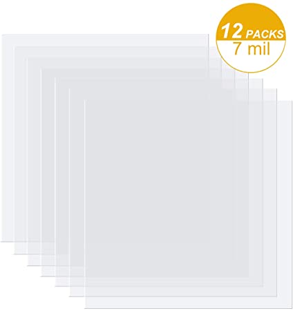12 Pieces 7 mil Blank Stencil Material Mylar Template Sheets for Stencils, 12 x 12 inches (7 mil)