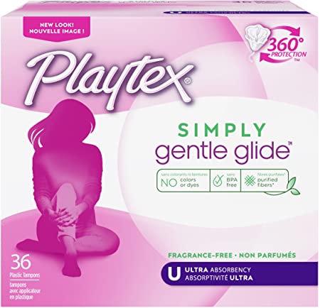 Playtex Gentle Glide Tampons with Triple Layer Protection, Ultra , Unscented - 36 Count