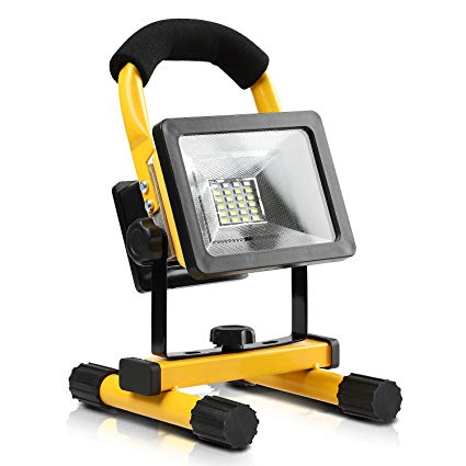 DAMULY LED Portable work lights Spotlights Work Lights floor lights camping lights, Rechargeable 3 18650 Lithium-ion Batteries USB Ports to charge Digital Devices and Special SOS Modes Emergency Light