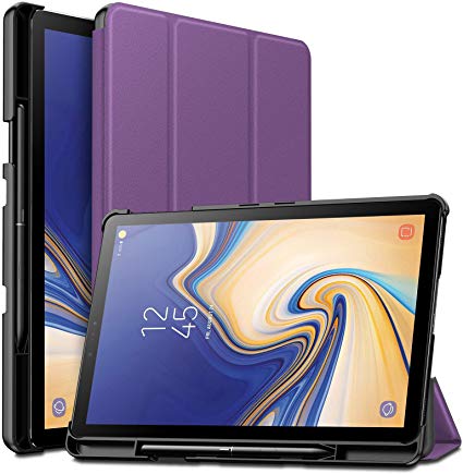 Infiland Samsung Galaxy Tab S4 Case, Lightweight Shell Case with S Pen Holder Compatible with Samsung Galaxy Tab S4 10.5 inch(SM-T830/SM-T835) 2018, Auto Sleep/Wake,Purple
