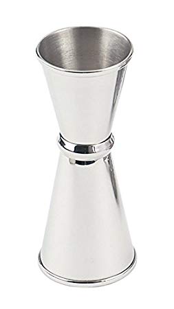 HIC Double Cocktail Jigger, 18/8 Stainless Steel, 4-Inches x 1.5-Inches, 1-Ounce to 1.42-Ounce (28-Milliliters and 42-Milliliters