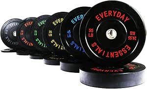 BalanceFrom Color Coded Black Olympic Bumper Plate Weight Plate with Steel Hub