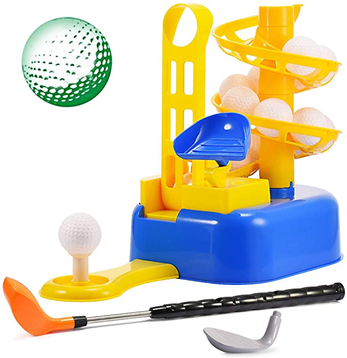 ATOPDREAM Toddler Golf Set for Kids 4-8 Year Old Halloween Christmas Stocking Stuffer Kids Outdoor Toys Ages 6 and Up （Blue）