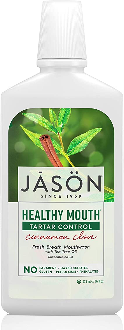 JASON Healthy Mouth Cinnamon Clove Tartar Control Mouthwash, 16 oz Bottle