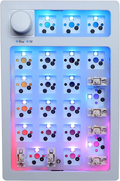 EPOMAKER FEKER JJK21 20 Keys Mechanical Numpad Kit, Gasket Mount Hot Swappable Bluetooth 5.0/2.4GHz/Wired Numeric Keypad with a Rotary Knob, 1500mAh Battery, Compatible with 3/5Pin Switches(White)