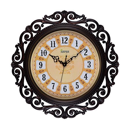 Arpan Vintage Retro Style Wall Clock for Kitchen Living Room,Home,Hotel Decoration (Dark Brown)