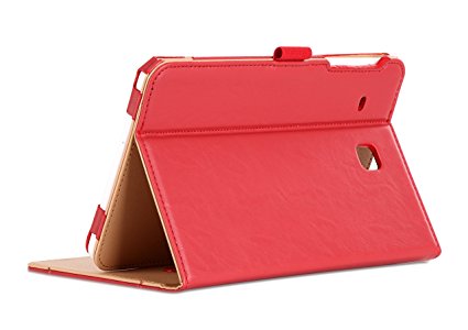 ProCase Samsung Galaxy Tab E 8.0 Case - Leather Stand Folio Case Cover for Galaxy Tab E 8.0 4G LTE Tablet (Sprint,US Cellular, Verizon) SM-T377, Multiple Viewing Angles, Document Card Pocket (Red)