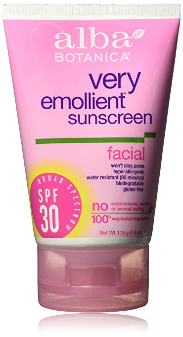 Alba Botanica Very Emollient, Facial Sunscreen SPF 30, 4 Ounce