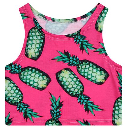 Women's Multi Digital Printed Crop Vest Tank Tops