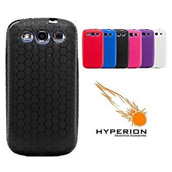 Hyperion Samsung Galaxy S III Extended Battery HoneyComb TPU Case Black (Hyperion Retail Packaging) **Compatible with ALL Hyperion, Qcell, Onite, Anker, and most Generic Galaxy S3 Extended Battery Models** - BATTERY NOT INCLUDED