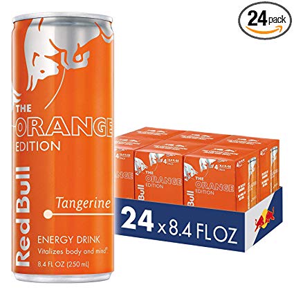 Red Bull Energy Drink, Tangerine, 24 Pack of 8.4 Fl Oz, Orange Edition (6 Packs of 4)
