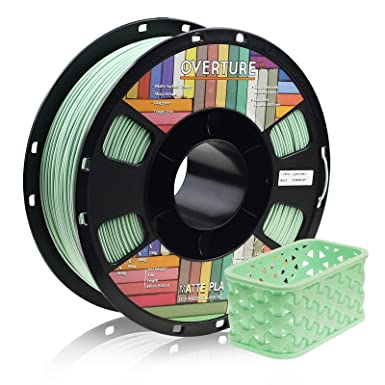 OVERTURE PLA Matte Filament 1.75mm, Matte PLA Roll 1kg Spool (2.2lbs), Dimensional Accuracy  /- 0.05 mm, Fit Most FDM Printer(Light Green)