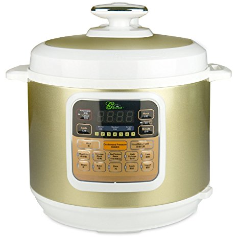 Gourmet Bt100-6l 7 in 1 Programmable Pressure Cooker, 6L, 1000w Stainless Steel Cooking Pot and Exterior, 2015 new arrival